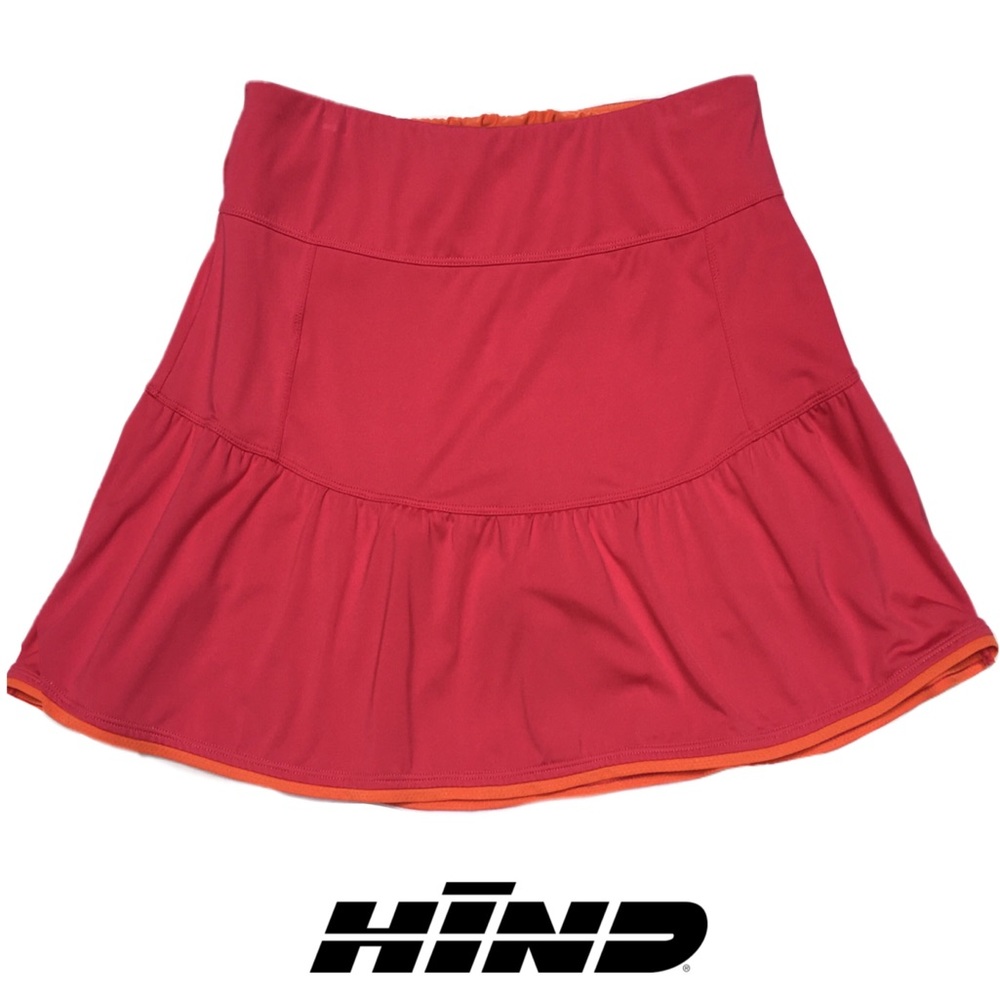 Hind Tennis Golf Running Skort, Back Zip Pocket, Pink w/ Orange Shorts, Med NWOT
